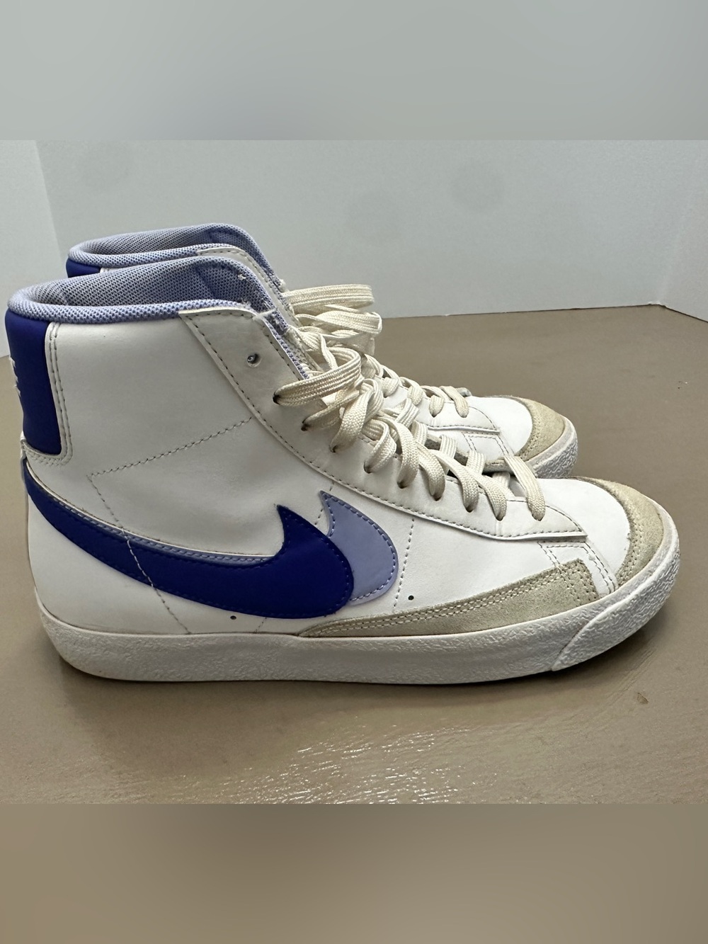 Nike Blazer Mid 77 SE Double Swoosh Purple White Leather Sneakers 6.5Y Women 8